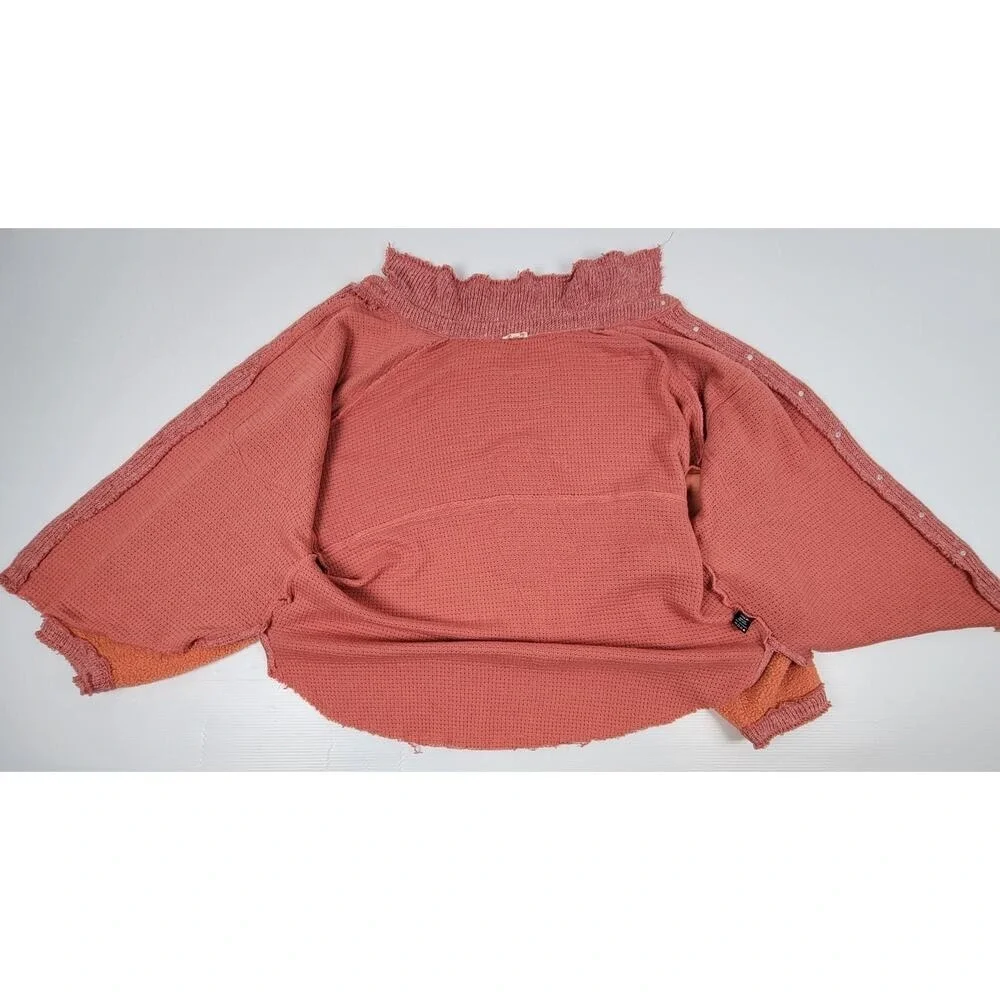 RARE POL Womens Large GKJ5 Fleece Knit Lightning Pink Button Sweater Jacket - Picture 5 of 13